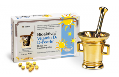 PHARMA NORD Bioaktivní Vitamin D3 D-Pearls, 80 kapslí